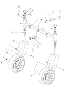 Front Caster Assembly Diagram and Parts List for M48-KW 53CB5DAV750-19-HP-OHV Cub Cadet Lawn Tractor